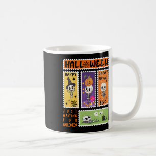Caneca De Café Carimbo de Poena de Halloween Carimbo Retro Skelet