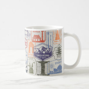 Caneca De Café Carimbo postal Correio Vintage e Poste o Office