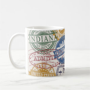 Caneca De Café Carimbos de Indianápolis: Conjunto de Focos de Via