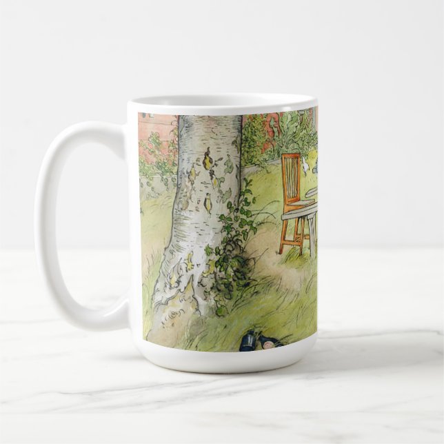 Caneca De Café Carl Larsson Café Da Manhã Sob O Grande Birch (Esquerda)