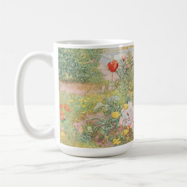 Caneca De Café Carl Larsson - Lisbeth No Jardim Flor (Esquerda)