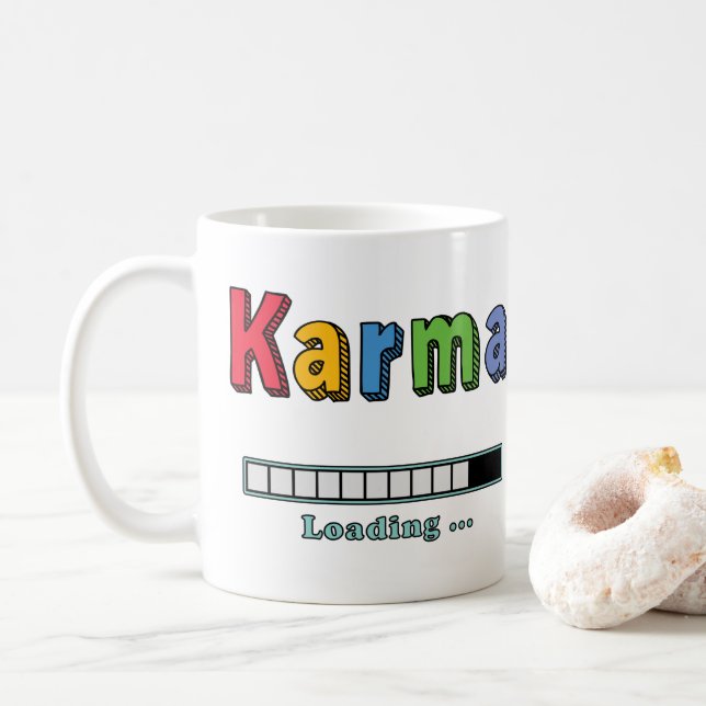Caneca De Café Carma Carregando... Coffee Mug (Com Donut)