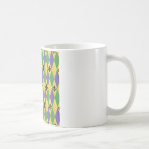 Caneca De Café Carnaval Harlequim Flor de Lis