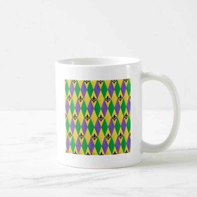 Caneca De Café Carnaval Harlequim Flor de Lis (Direita)