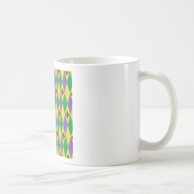 Caneca De Café Carnaval Harlequim Flor de Lis (Direita)