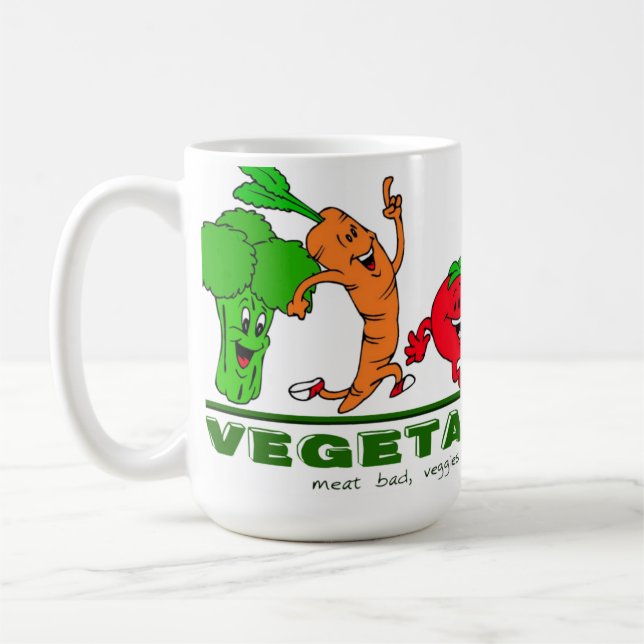 Caneca De Café carne ruim, vegetais boa vegetariana (Esquerda)