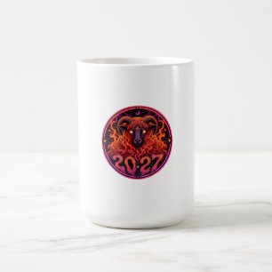 Caneca De Café Carneiro de Fogo Psicodélico Áries