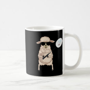Caneca De Café Carneiro Engraçado Vestindo Pulmões Jogando Badmin