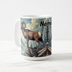Caneca De Café Carneiro Selvagem Personalizado Vida Selvagem Mont