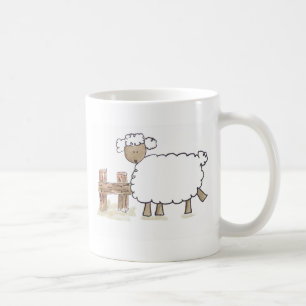 Caneca De Café Carneiros do vintage por animais de fazenda