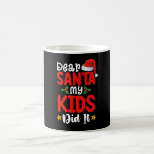 Caneca De Café Caro Papai Noel Meus Filhos Fizeram-no Natal Mamãe