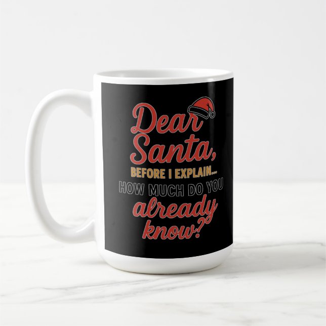 Caneca De Café Caros Papais noeis Antes De Explicar Uma Engraçada (Esquerda)