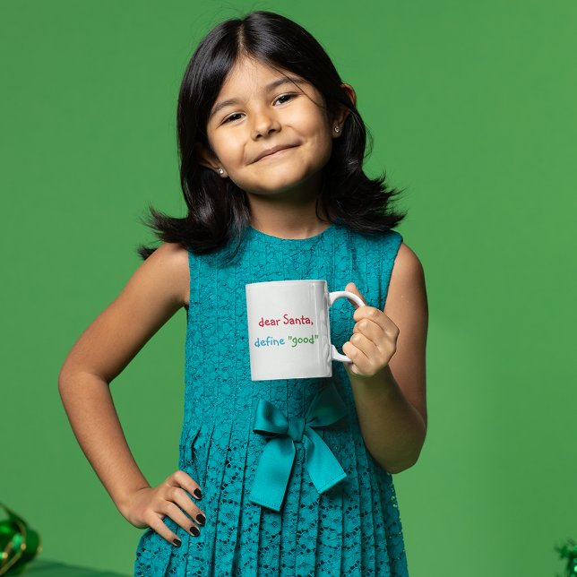 Caneca De Café Caros Papais noeis Definem Bem Engraçado Humor Que (Dear Santa Define Good Funny Humor Hot Cocoa Milk Coffee Mug)