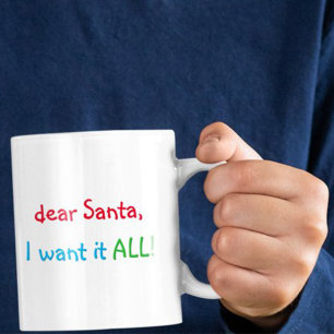 Caneca De Café Caros Papais noeis Eu Quero Tudo Engraçado Humor C