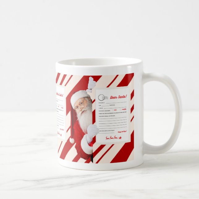 Caneca De Café Caros Papais noeis - Letra de Natal Red Candy Stri (Direita)