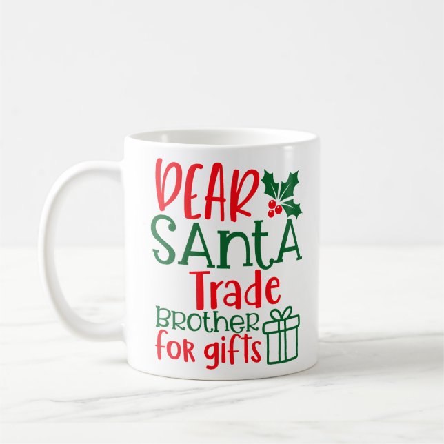 Caneca De Café Caros Papais noeis, mano comercial de presente (Esquerda)