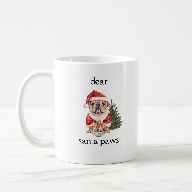 Caneca De Café Caros Papais noeis Paws (Esquerda)