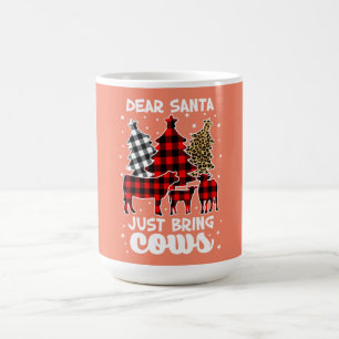 Caneca De Café Caros Papais noeis Tragam Vacas Xadrez de Natal