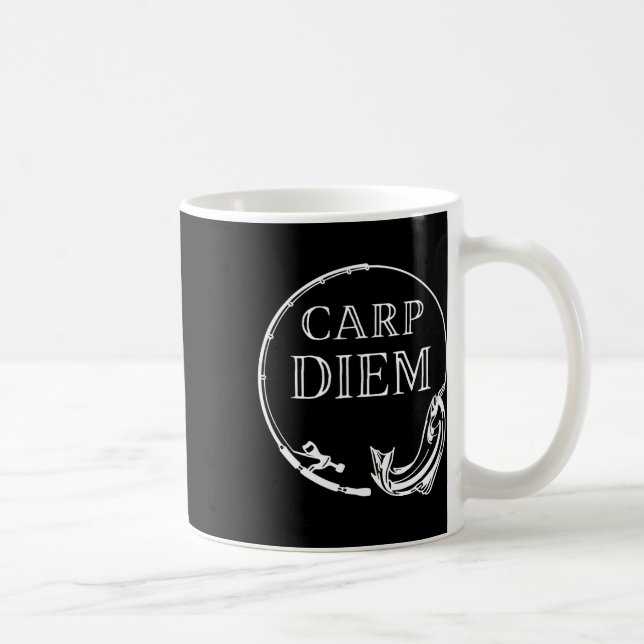 Caneca De Café Carp Diem Agarra A Carpa Engraçada Diem (Direita)