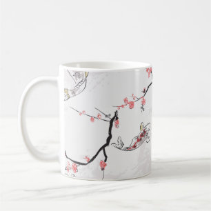 Caneca De Café carp koi fish paisagem paisagem illustr esboço