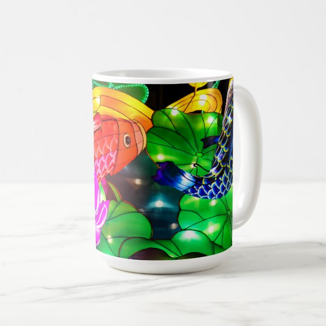 Caneca De Café Carpa Iluminada (Frente Esquerda)