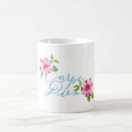 Caneca De Café Carpe diem agite o dia hibiscus Mug