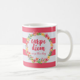 Caneca De Café Carpe Diem/apreende as citações do rosa do dia