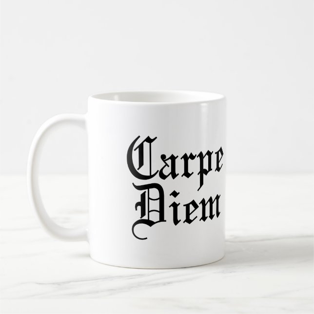 Caneca De Café Carpe Diem - Aproveite o dia - Frase latina (Esquerda)