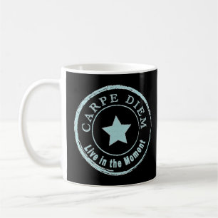 Caneca De Café CARPE DIEM, viva no momento Legal preto