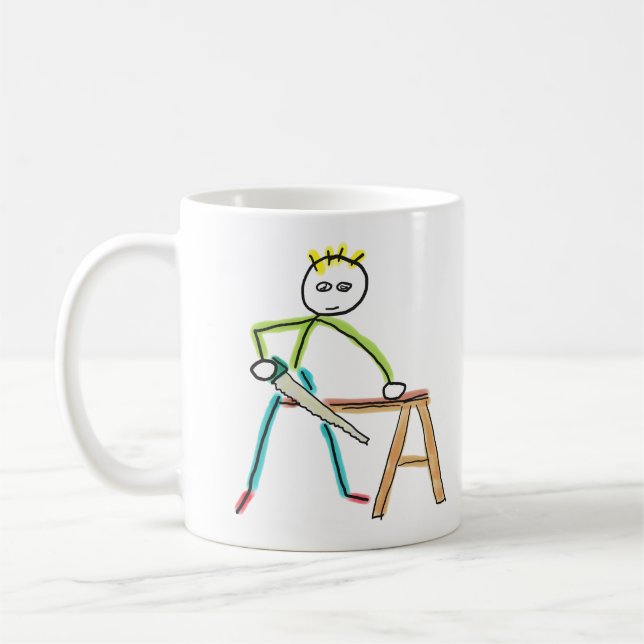 Caneca De Café Carpentry Stickman (Esquerda)