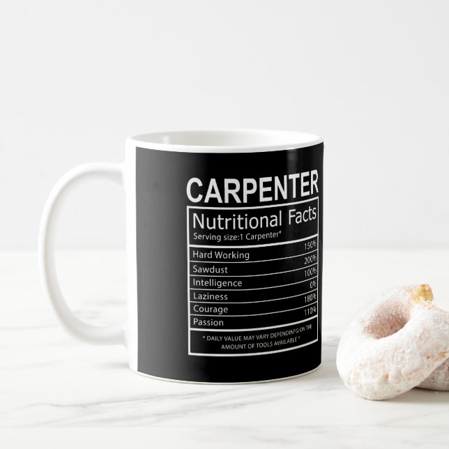 Caneca De Café Carpinteiro Engraçado de Pai de Madeira (Com Donut)