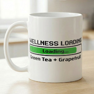 Caneca De Café Carregamento de Bem-Estar Chá Verde Toranja Pixel