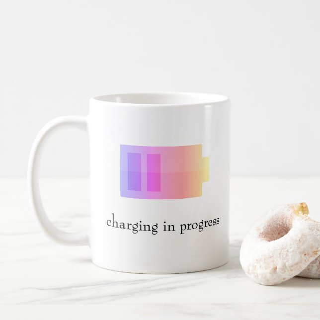 Caneca De Café Carregamento em Andamento Bateria Roxa/Rosa - Cane (Com Donut)