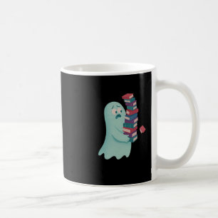 Caneca De Café Carregando Fantasma Bonito Demasiados Livros Livro