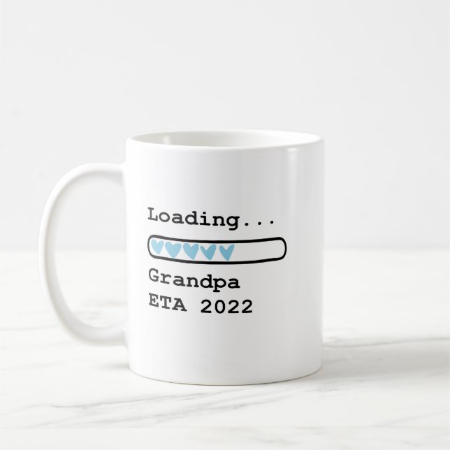 Caneca De Café Carregando o vovô ETA 2022 Anúncio do bebê (Esquerda)