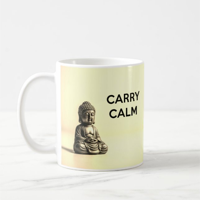 Caneca De Café Carregar Calm Zen Buddha Cotação Mug (Esquerda)