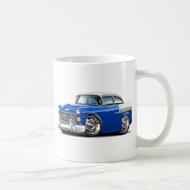Caneca De Café Carro 1955 Azul-Branco de Chevy Belair (Direita)