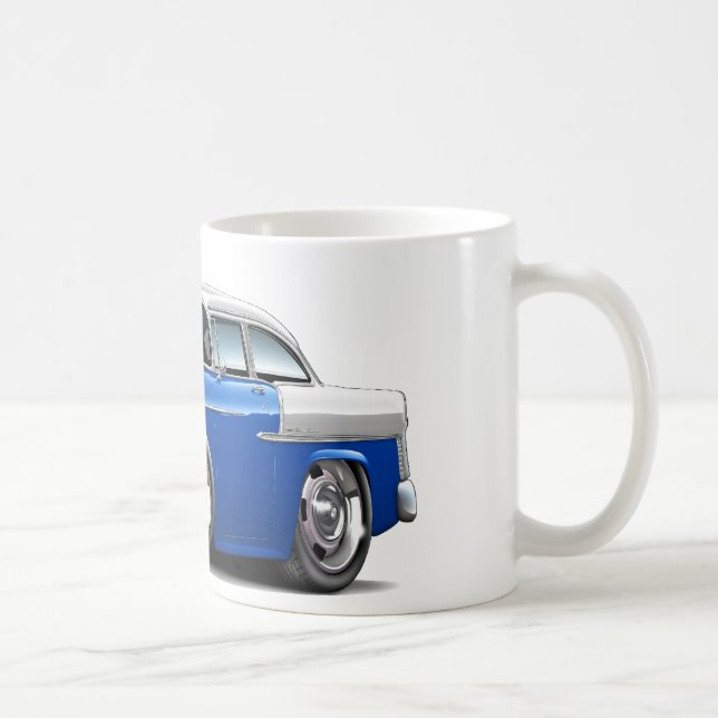 Caneca De Café Carro 1955 Azul-Branco de Chevy Belair (Direita)