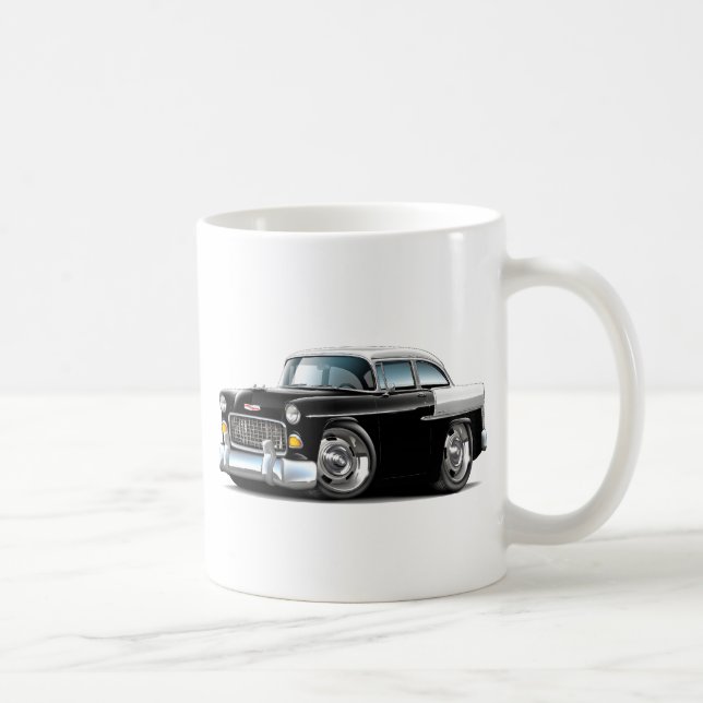 Caneca De Café Carro 1955 Preto-Branco de Chevy Belair (Direita)