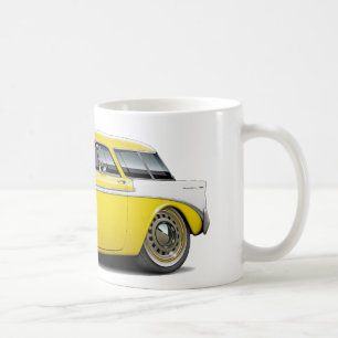 Caneca De Café Carro 1956 Amarelo-Branco do nómada