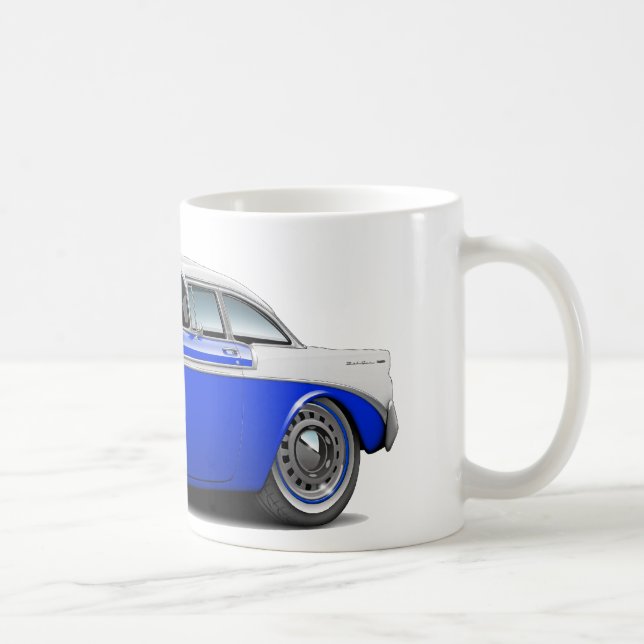 Caneca De Café Carro 1956 Azul-Branco de Chevy Belair (Direita)