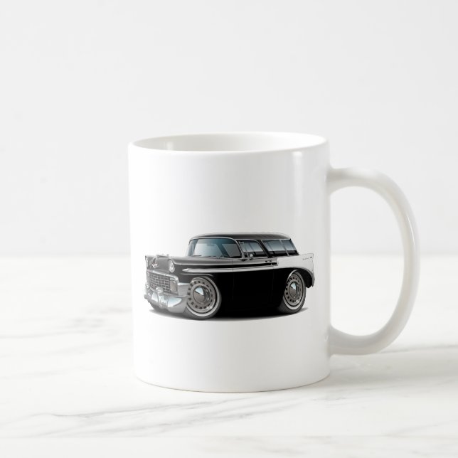Caneca De Café Carro 1956 Preto-Branco do nómada (Direita)