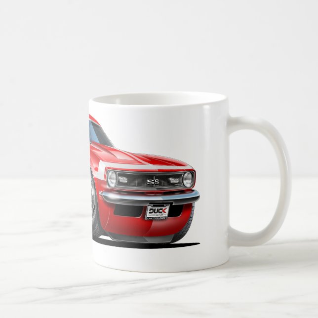 Caneca De Café Carro 1968 Vermelho-Branco de Camaro (Direita)