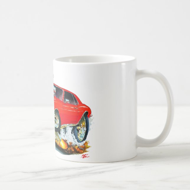 Caneca De Café Carro 1968 Vermelho-Preto de Camaro (Direita)