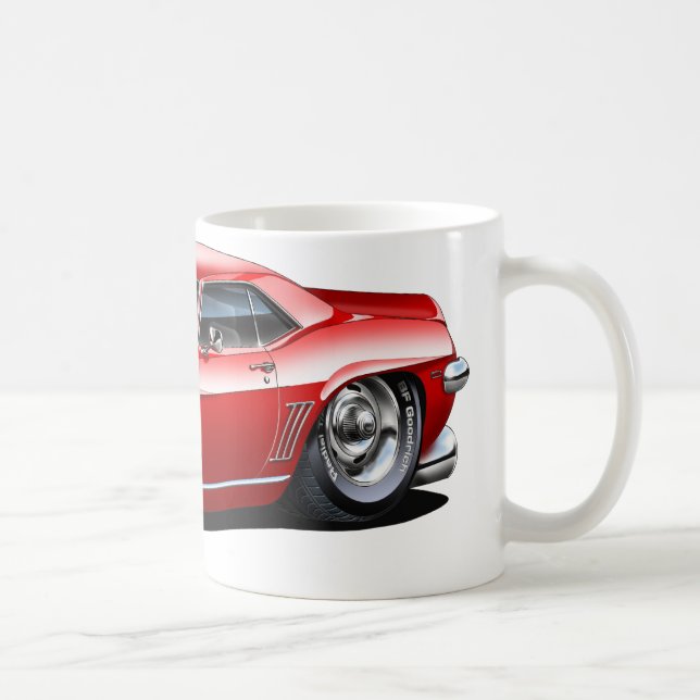 Caneca De Café Carro 1969 Vermelho-Preto de Camaro (Direita)