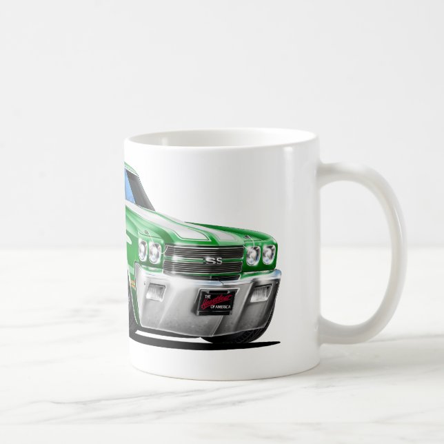 Caneca De Café Carro 1970 Verde-Branco de Chevelle (Direita)