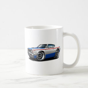 Caneca De Café Carro 1970 Vermelho-Branco-Azul da máquina rebeld