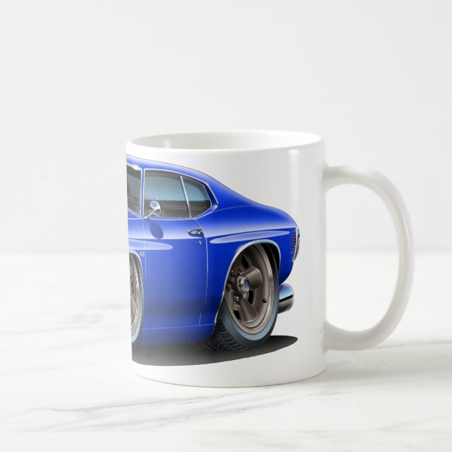 Caneca De Café Carro 1971-72 Azul-Branco de Chevelle (Direita)