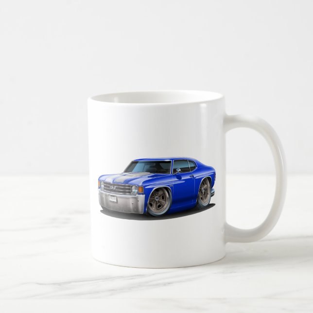 Caneca De Café Carro 1971-72 Azul-Branco de Chevelle (Direita)