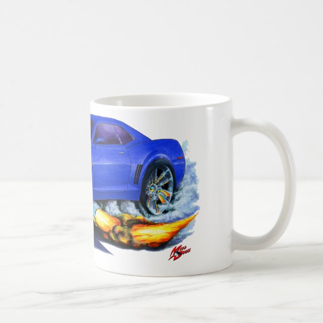 Caneca De Café Carro 2010 Azul-Branco de Camaro (Direita)